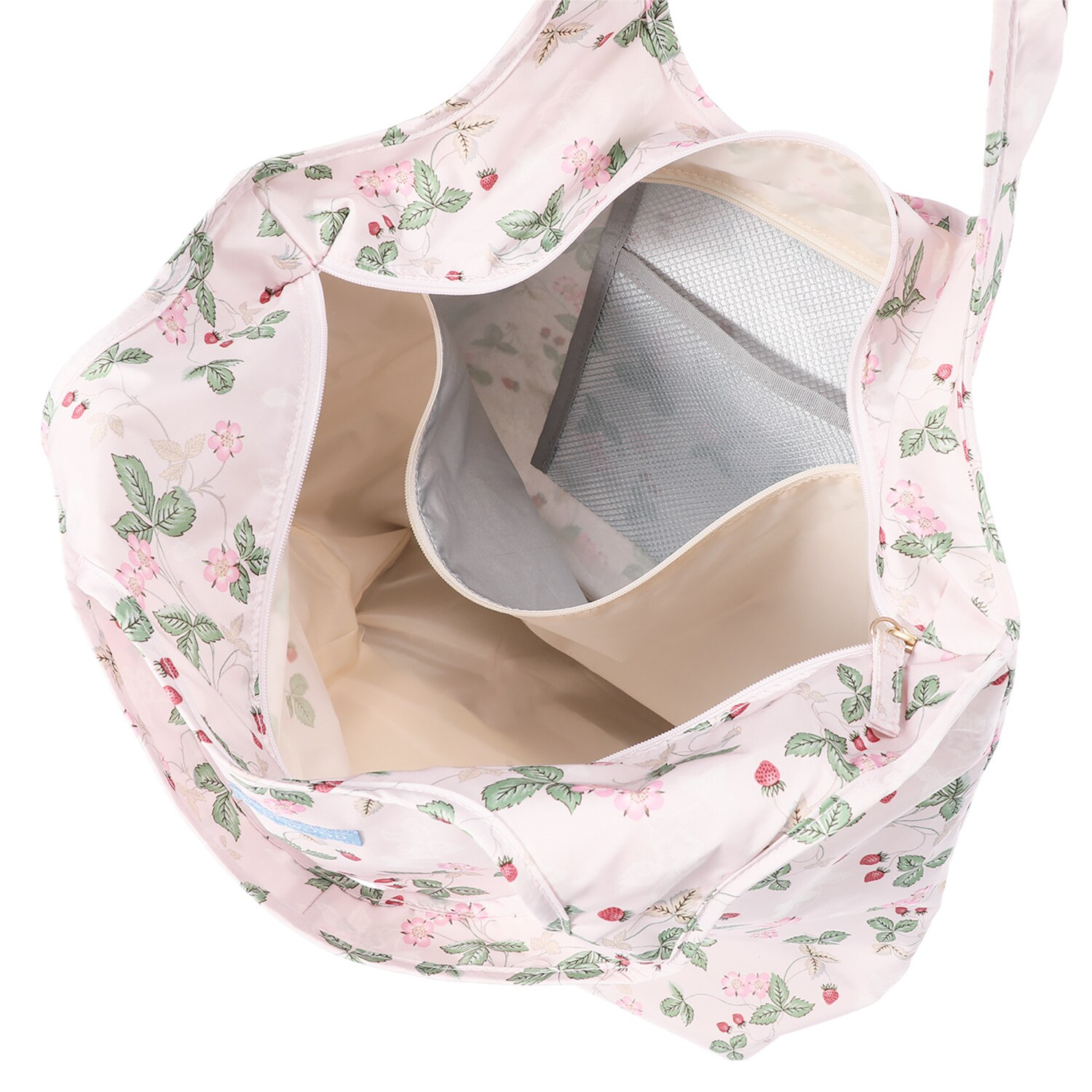 ウェッジウッド ワイルドストロベリー はっ水生地使用 仕分け機能＆底板付き 保冷ポケッタブルバッグ