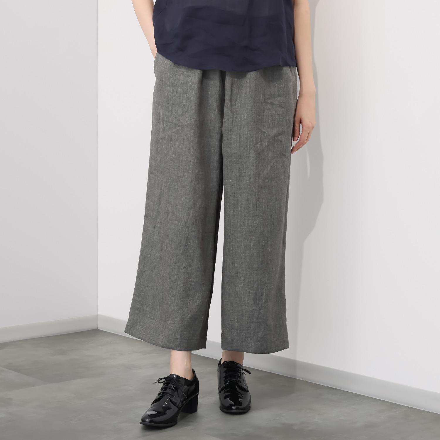 レア　ジェム 極上ラミーポプリンで 涼しい！　安心！ 贅沢ワイドパンツ