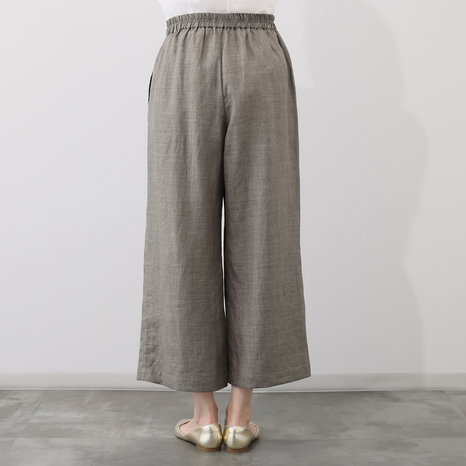 レア　ジェム 極上ラミーポプリンで 涼しい！　安心！ 贅沢ワイドパンツ