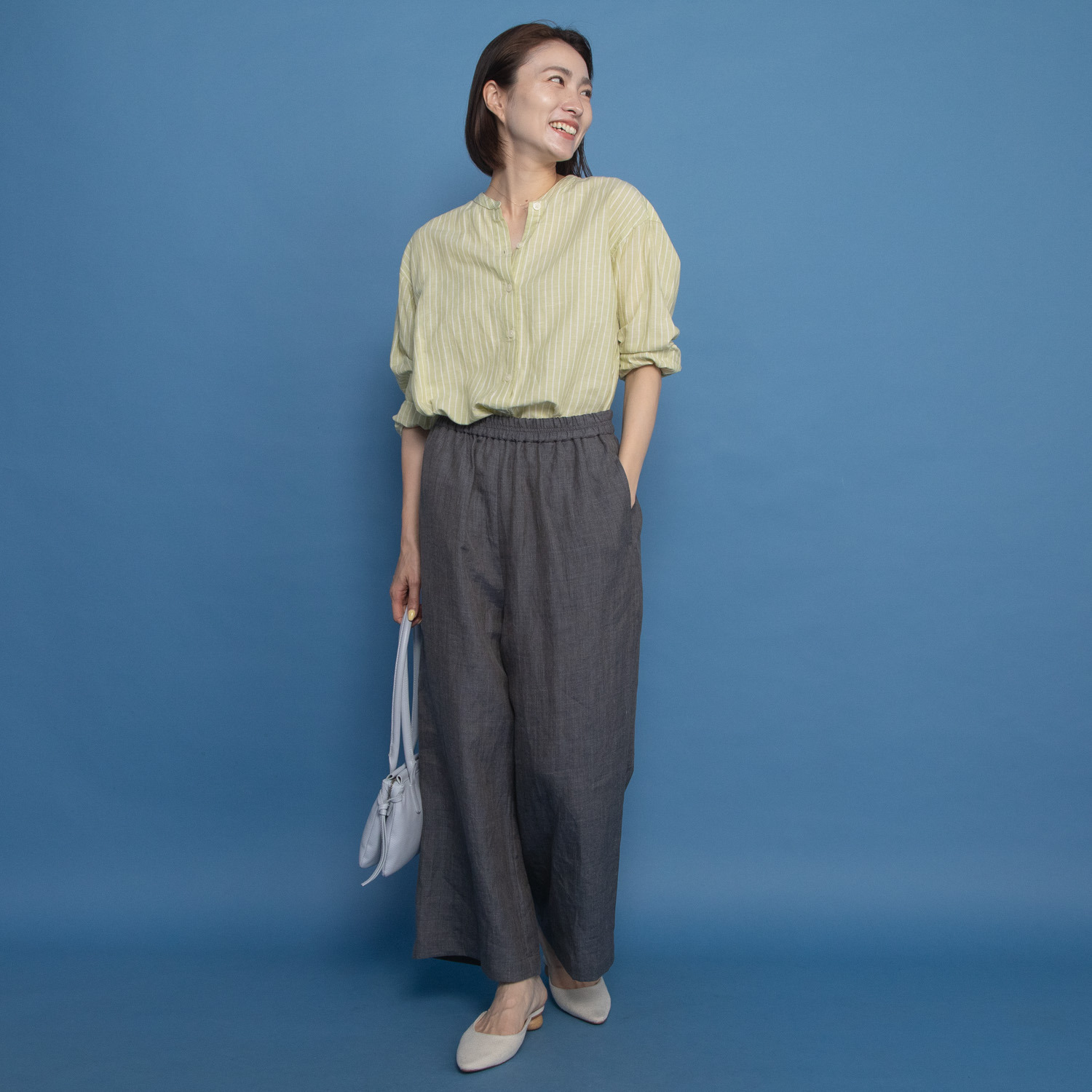 レア　ジェム 極上ラミーポプリンで 涼しい！　安心！ 贅沢ワイドパンツ