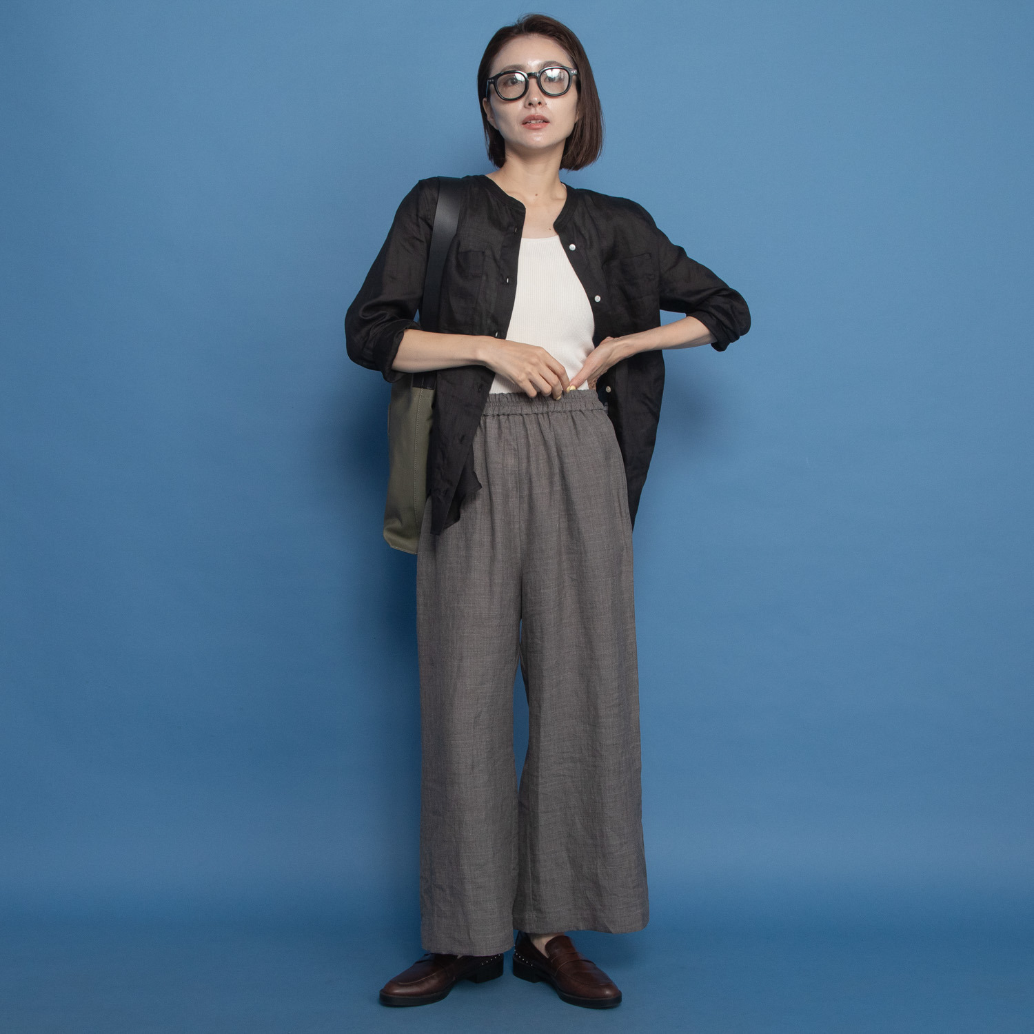 レア　ジェム 極上ラミーポプリンで 涼しい！　安心！ 贅沢ワイドパンツ