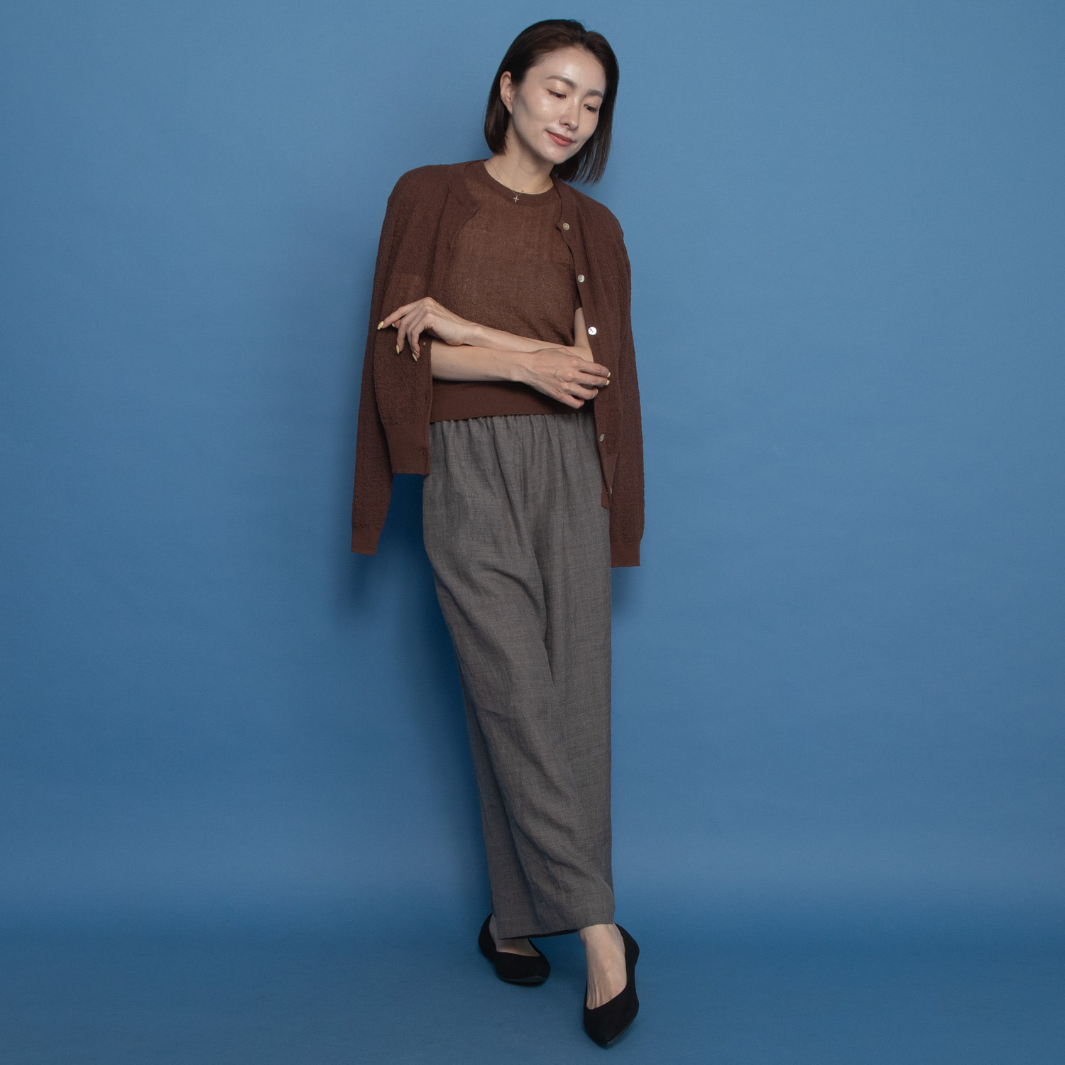 レア　ジェム 極上ラミーポプリンで 涼しい！　安心！ 贅沢ワイドパンツ