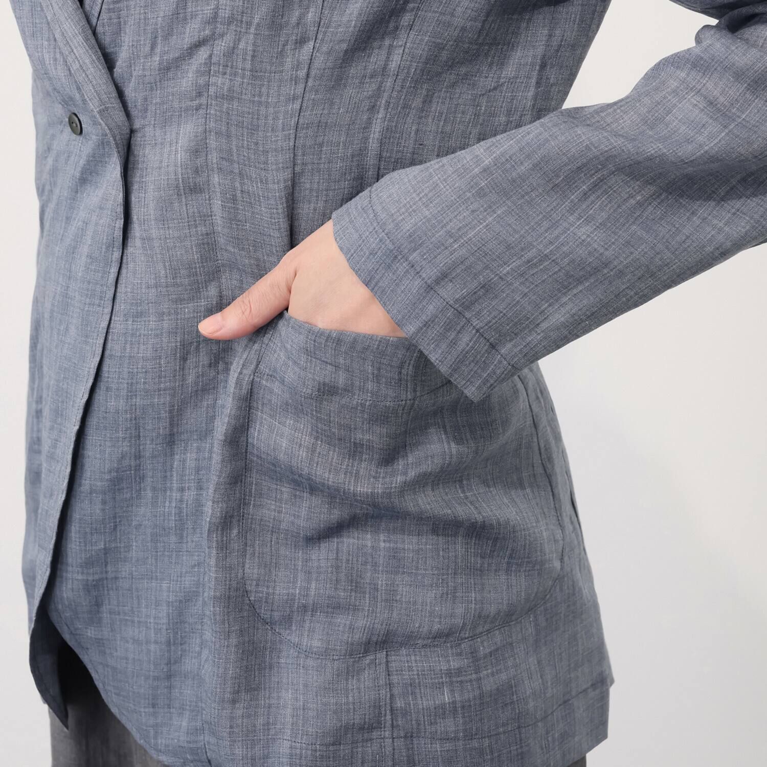 レア　ジェム プレミアムラミーの 涼しさを纏う 仕立て映えジャケット