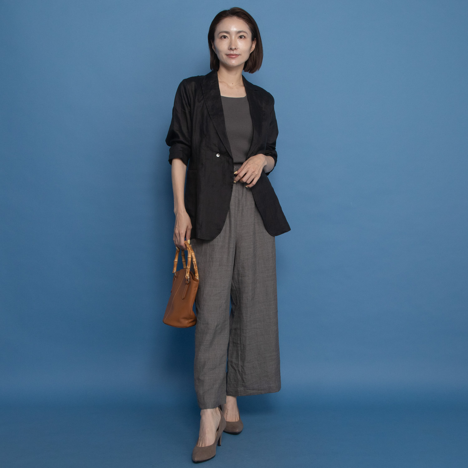 レア　ジェム プレミアムラミーの 涼しさを纏う 仕立て映えジャケット