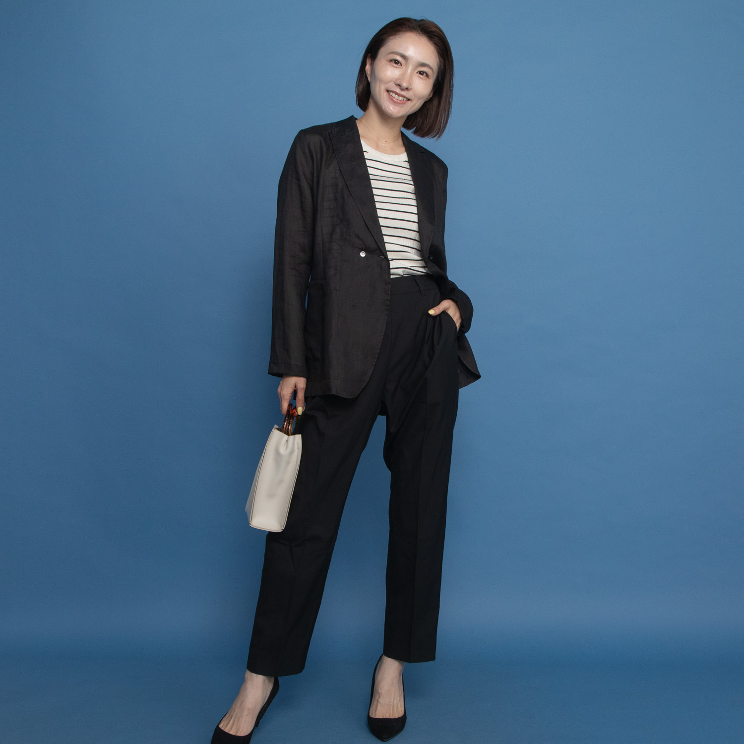 レア　ジェム プレミアムラミーの 涼しさを纏う 仕立て映えジャケット