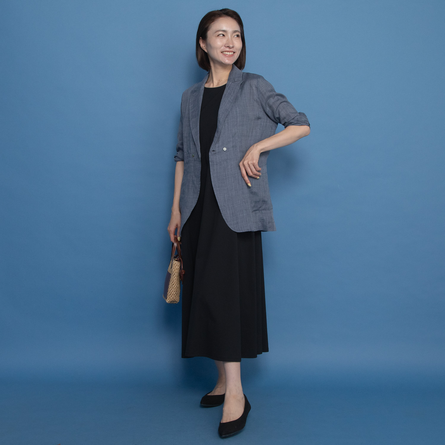 レア　ジェム プレミアムラミーの 涼しさを纏う 仕立て映えジャケット