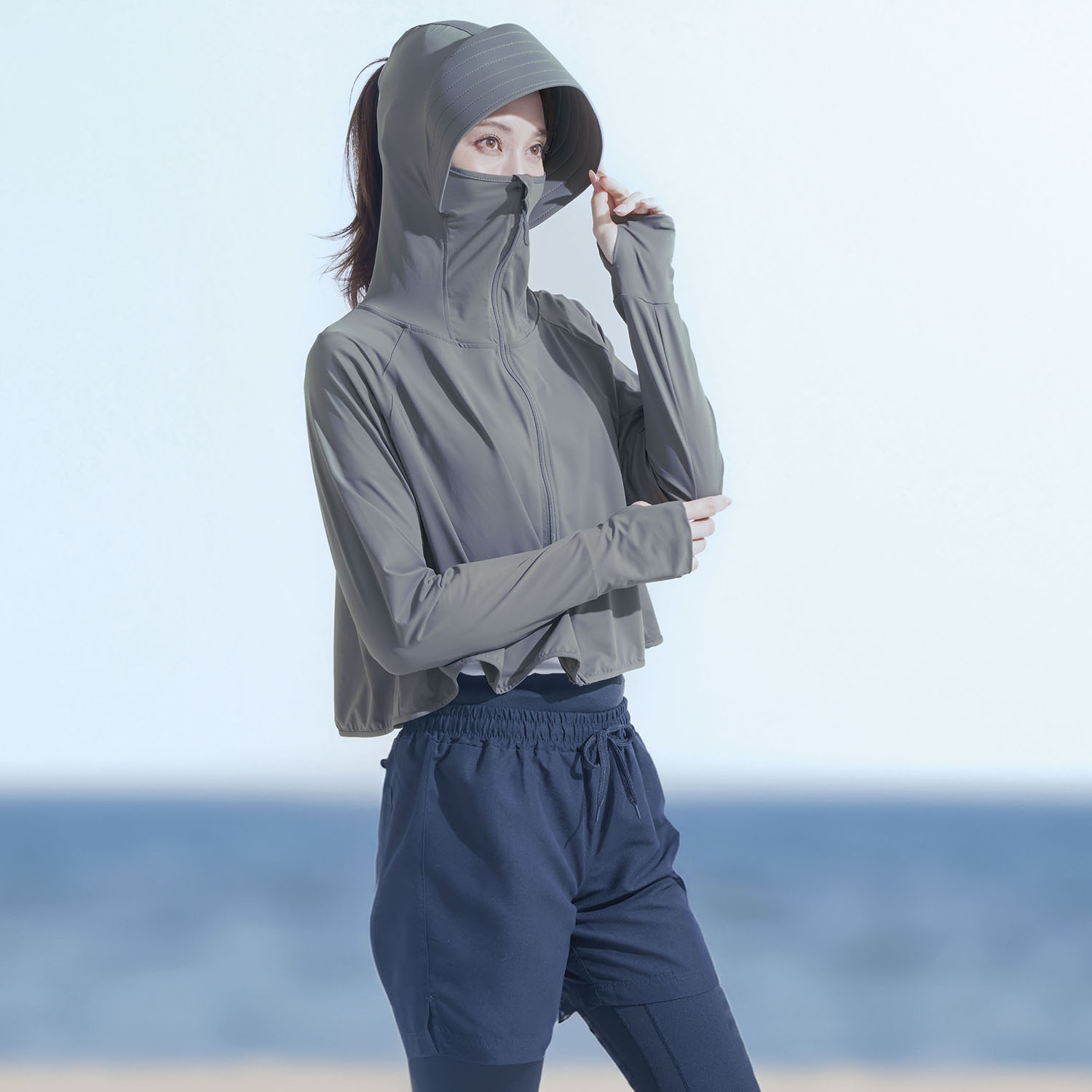 夏にうれしい 便利なアイテム サンブロックラボ 爽壁 フェイスガード ＵＶパーカー