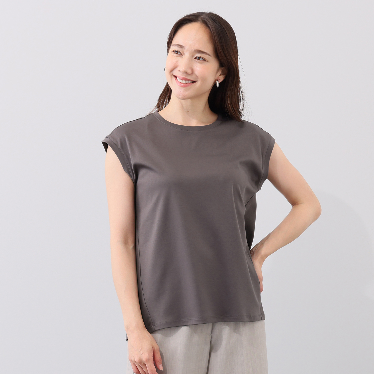 メリオン プラチナダブルコットン 美しい光沢・至福のタッチ 軽やかなフレンチスリーブ プルオーバー