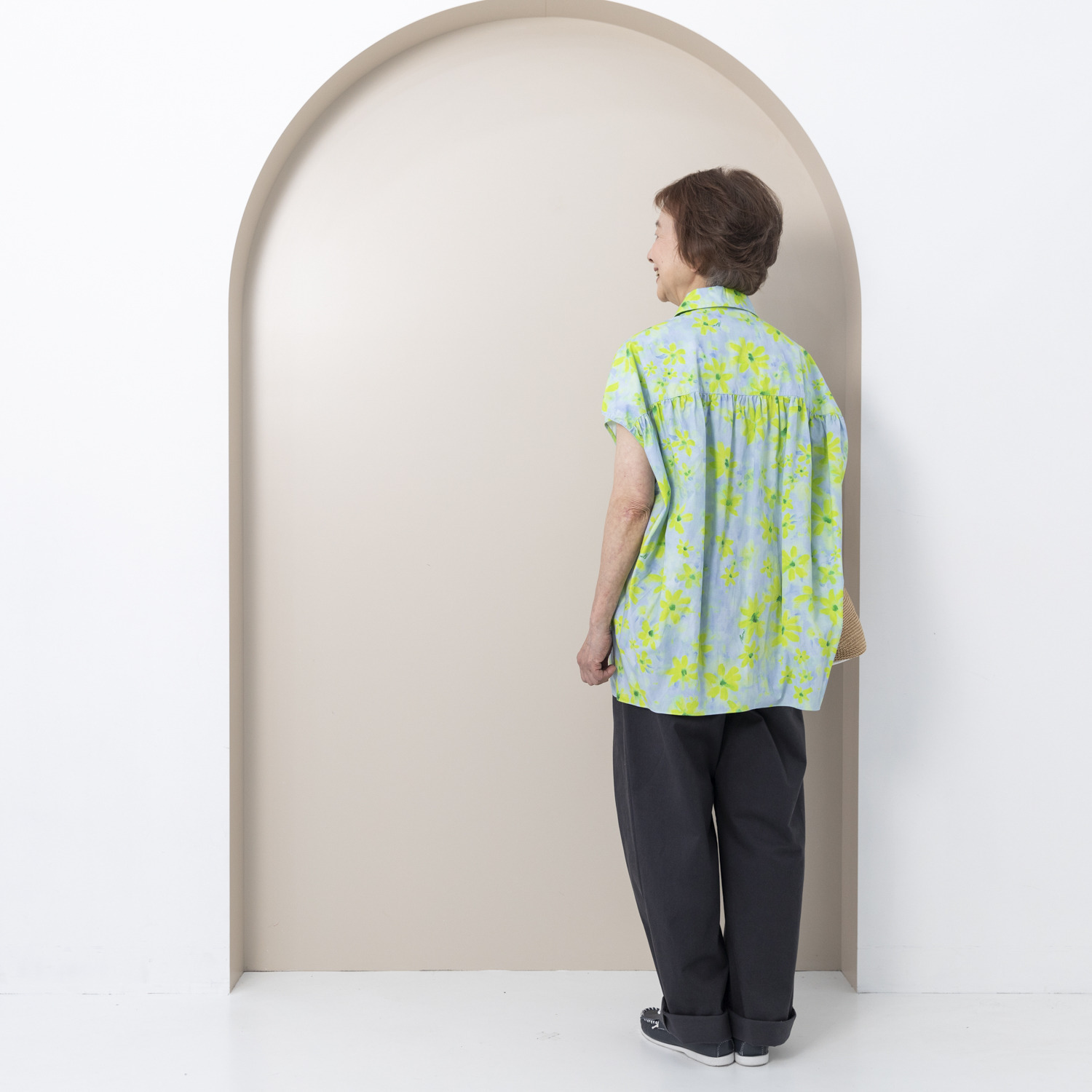 ホープナチュラル ピマコットン混 チノストレッチ タックワイドパンツ