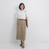 ホープナチュラル ピマコットン混 チノストレッチ タックスカート