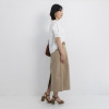 ホープナチュラル ピマコットン混 チノストレッチ タックスカート