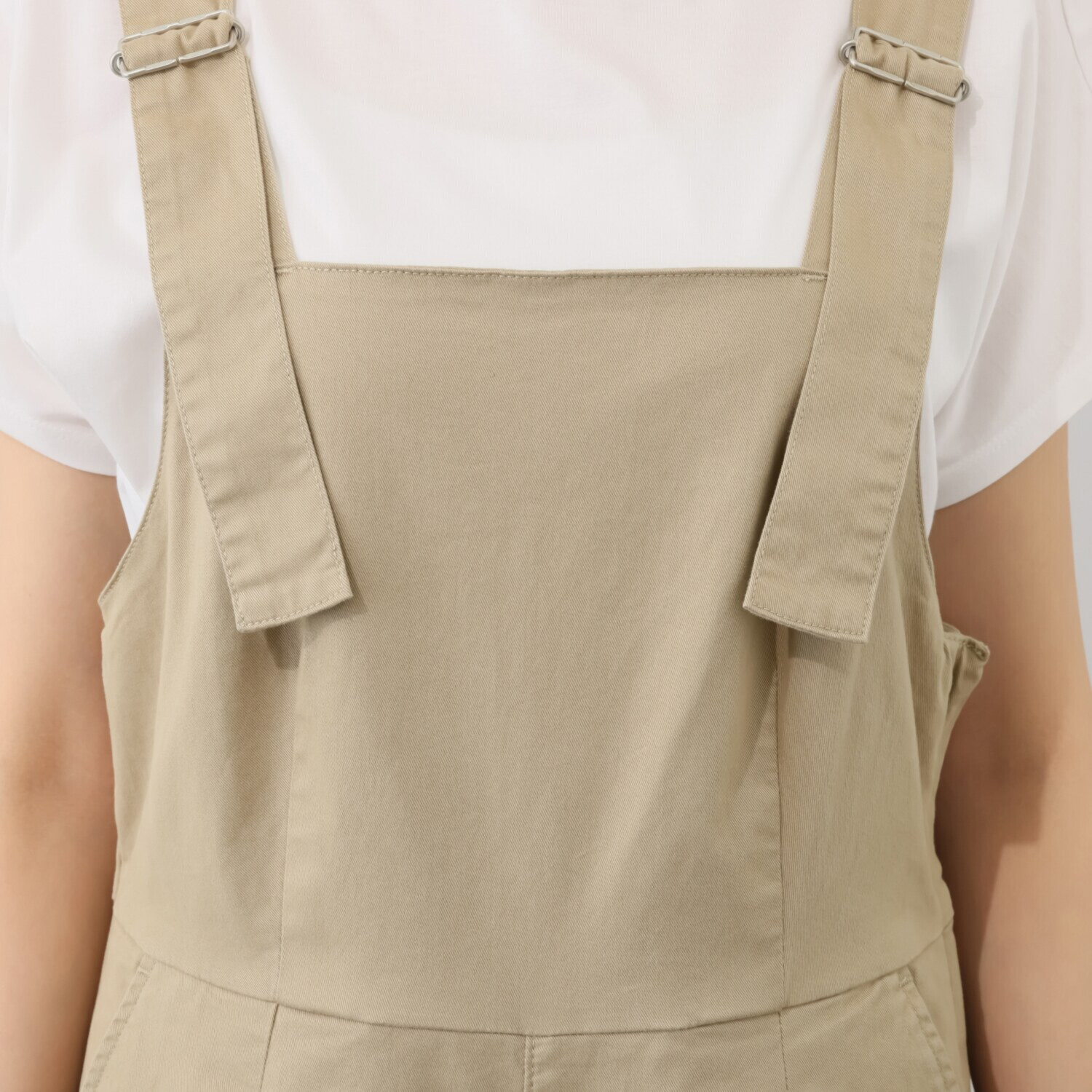 ホープナチュラル ピマコットン混 チノストレッチ 美脚 サロペットパンツ