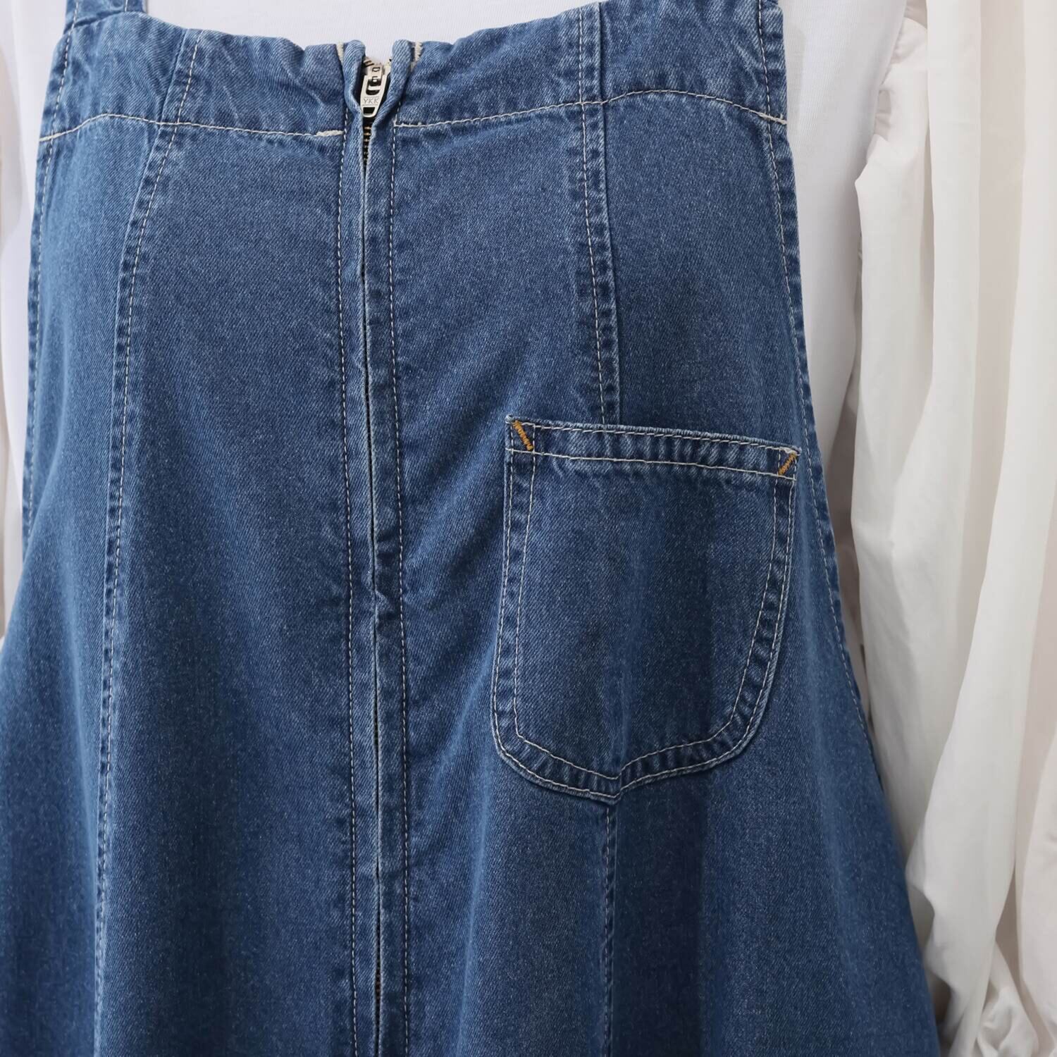 シュガーデプト リヨセルデニム サロペット風 ジャンパースカート