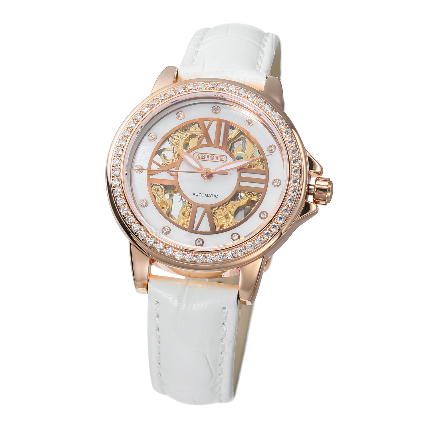 アビステ ウォッチ＆アクセサリーズ ビジュウ ラウンドフェイス スケルトンデザイン レザーウォッチ