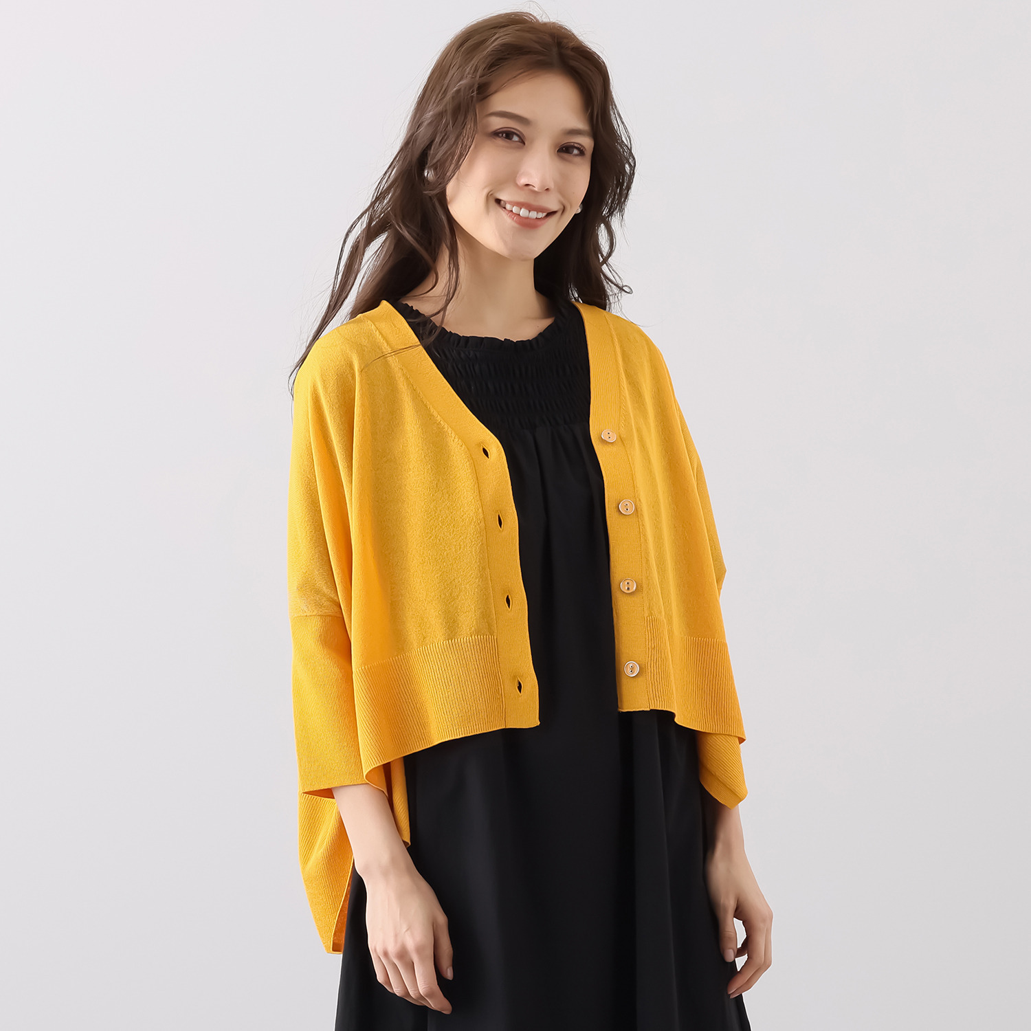 アリュメット 五分袖カーディガン