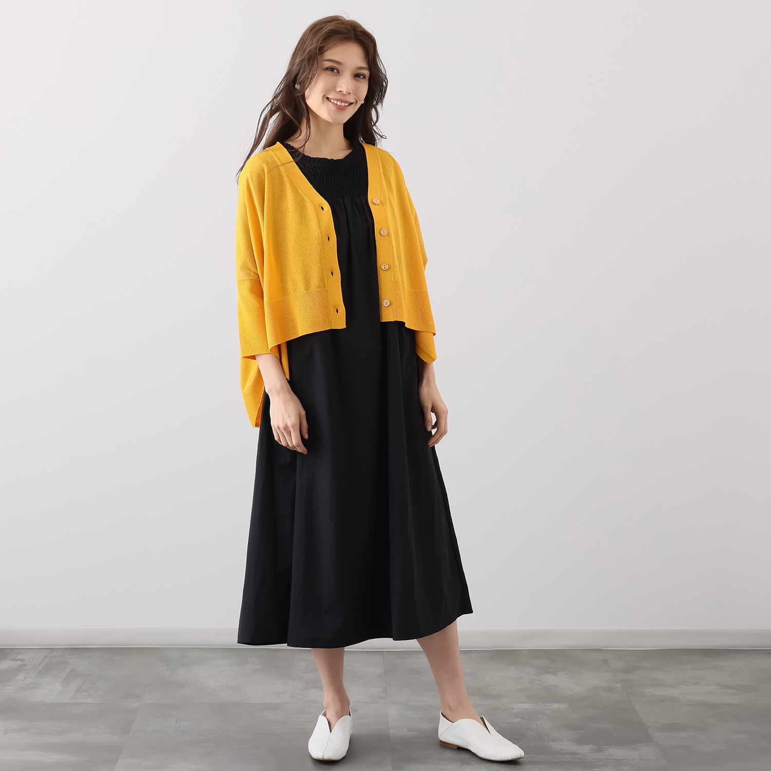 アリュメット 五分袖カーディガン