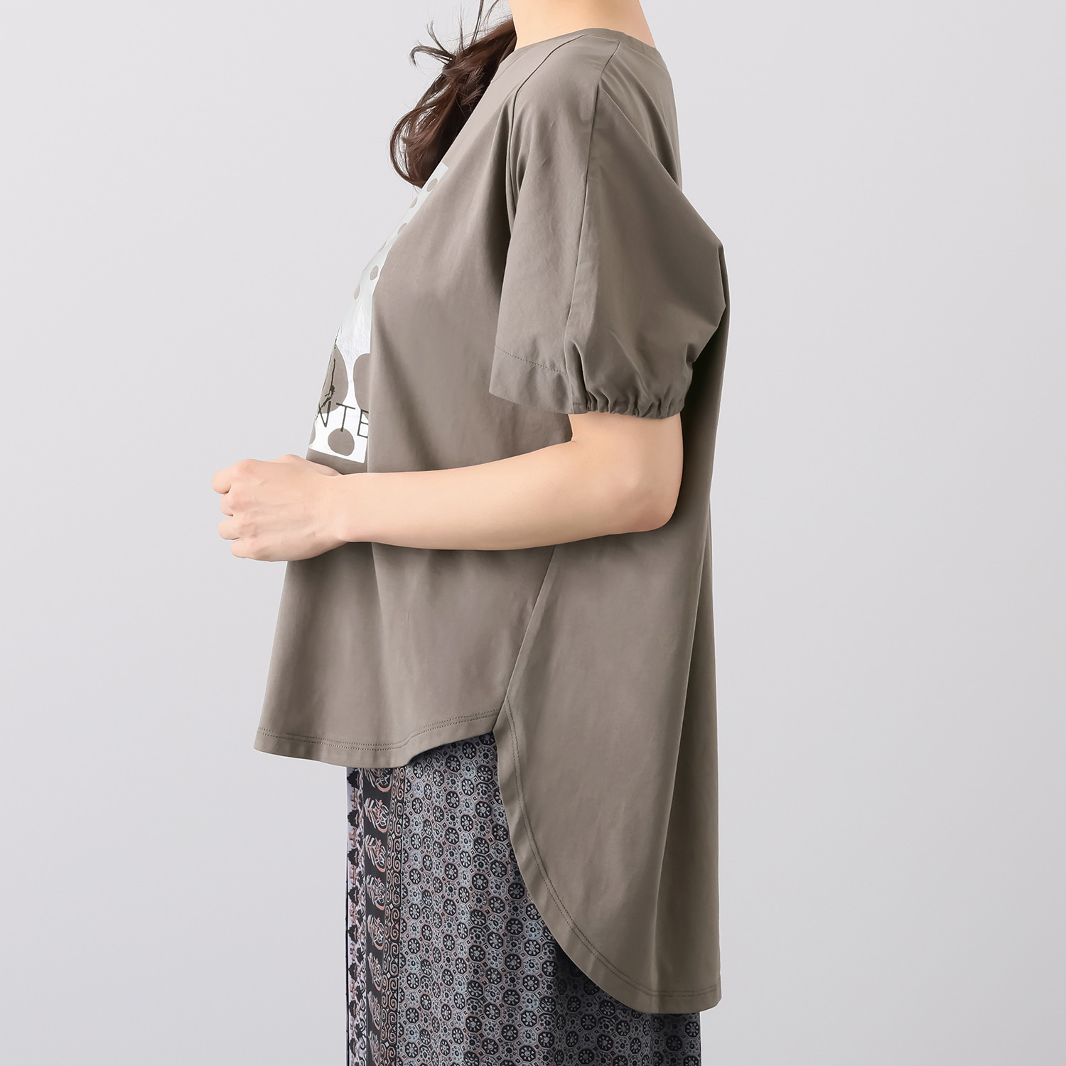 アリュメット 箔プリント カットソープルオーバー