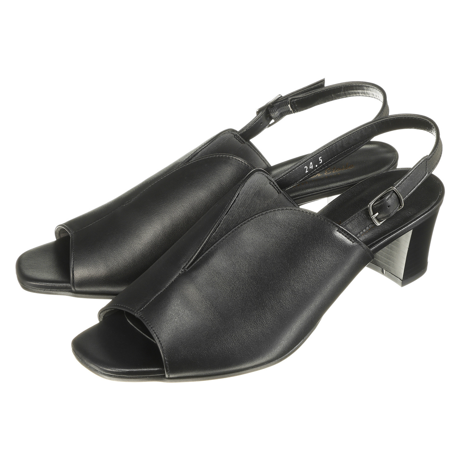 シェルシェエトワール メイドイン東京 牛革柔らか仕立て あか抜け５ｃｍヒール リリーカットサンダル