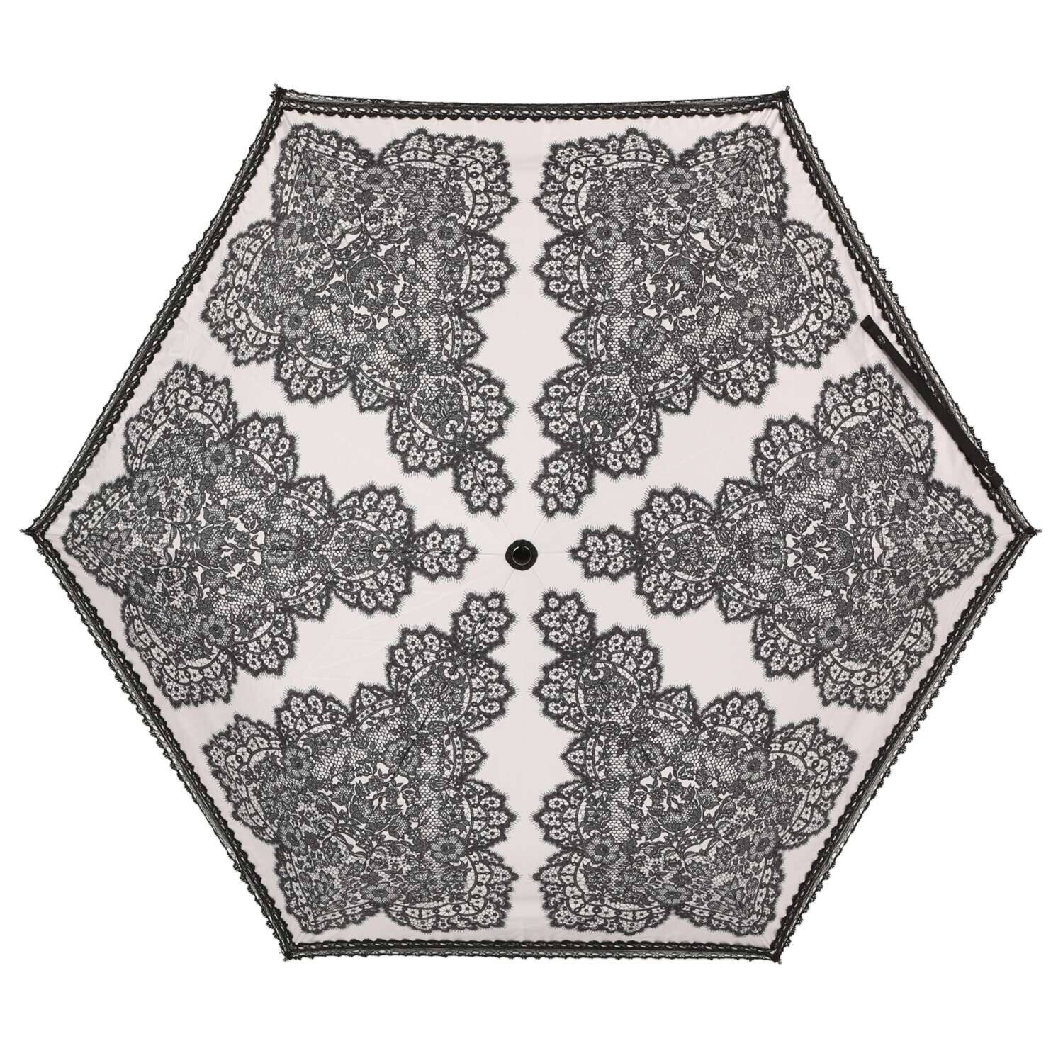 ジュエルレース バイ　ブルーミング 収納バッグ付 簡単開閉 晴雨兼用折りたたみ日傘