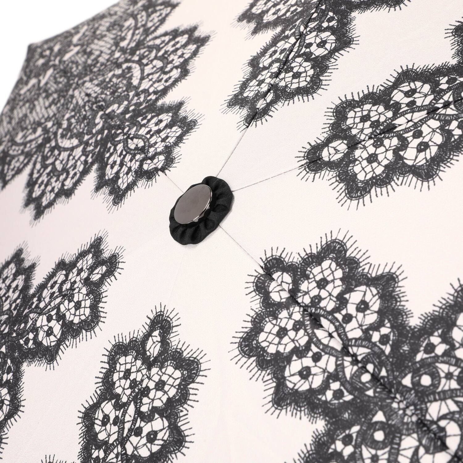 ジュエルレース バイ　ブルーミング 収納バッグ付 簡単開閉 晴雨兼用折りたたみ日傘