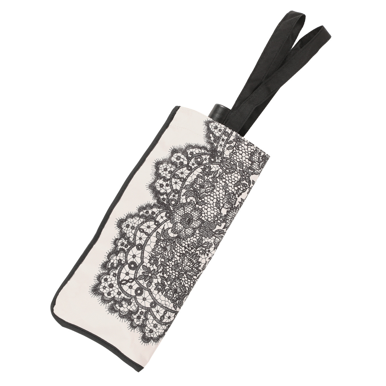 ジュエルレース バイ　ブルーミング 収納バッグ付 簡単開閉 晴雨兼用折りたたみ日傘