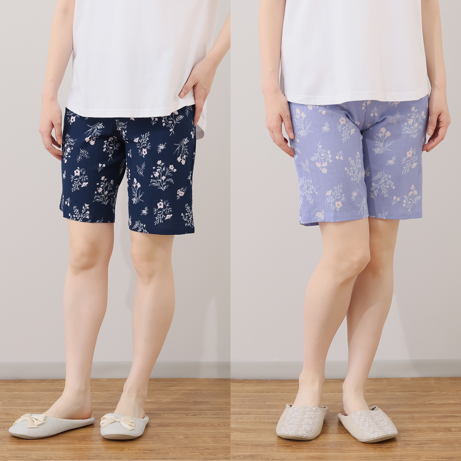 涼活女子 吸水速乾 ハーフ丈カプリパンツ ２枚セット