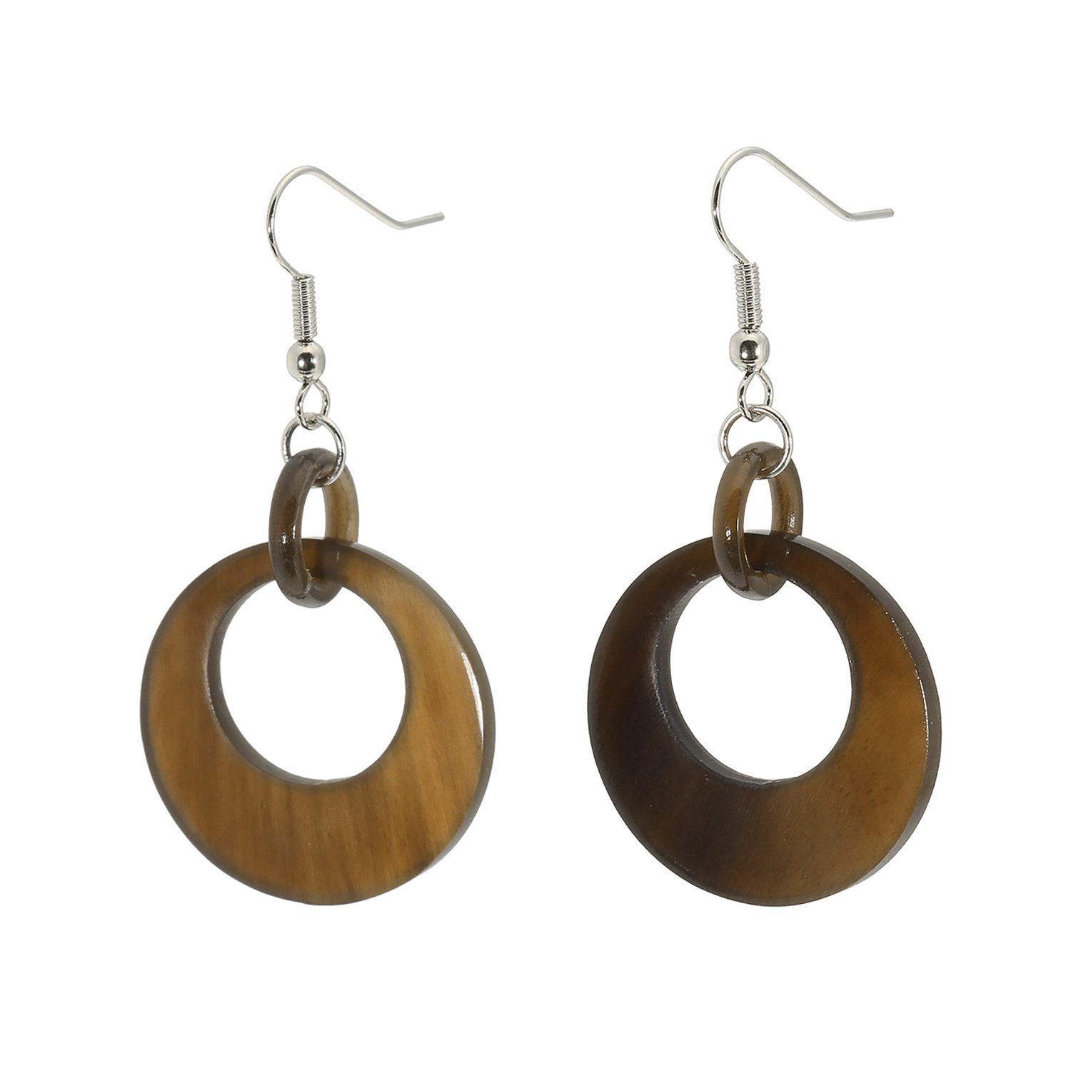 ミル・レーヴ 水牛 ラウンドデザイン ピアス／イヤリング