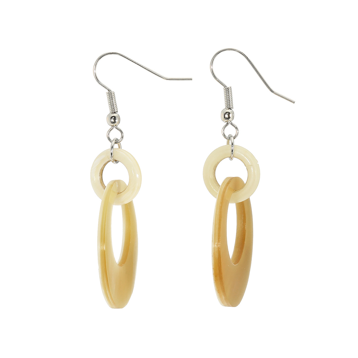 ミル・レーヴ 水牛 ラウンドデザイン ピアス／イヤリング