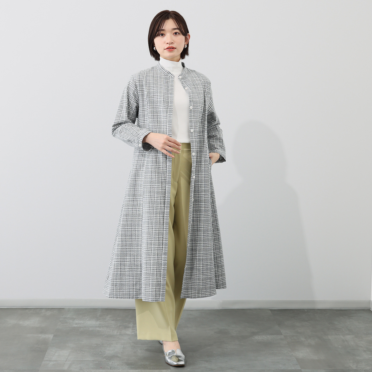 オカモト商店 ギエモン 久留米かすり 前開きワンピース