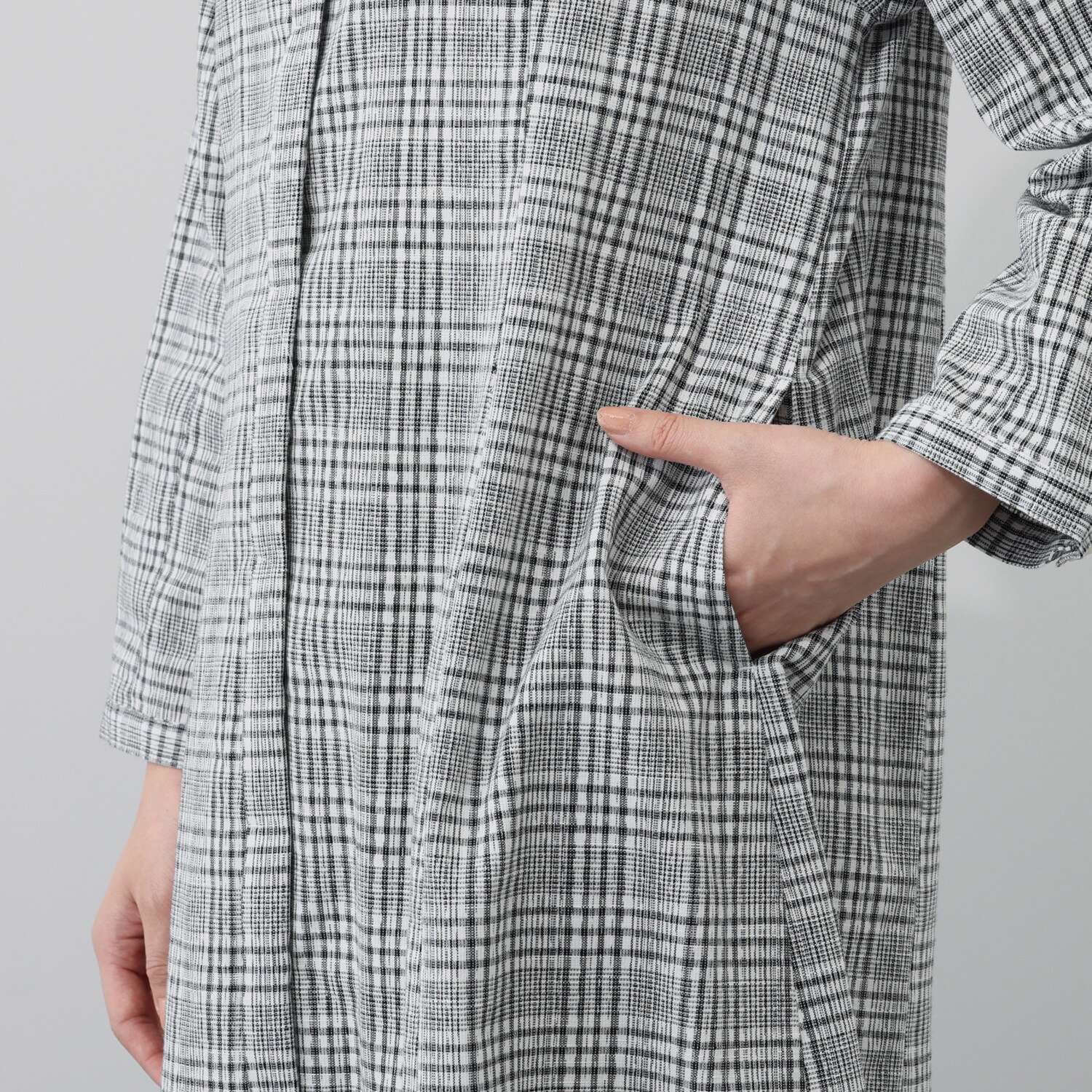 オカモト商店 ギエモン 久留米かすり 前開きワンピース