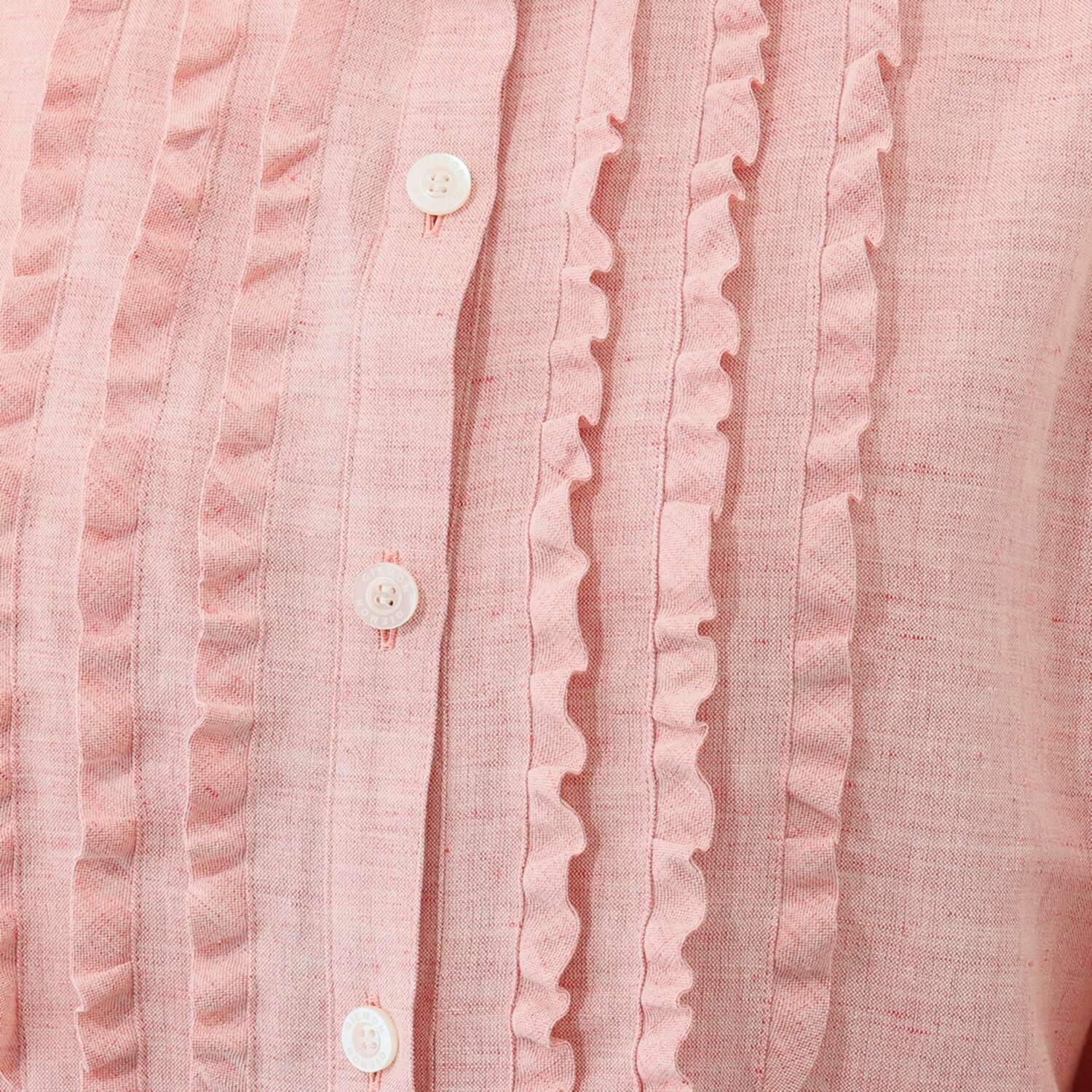 オカモト商店 ギエモン 久留米かすり 前開きロングブラウス