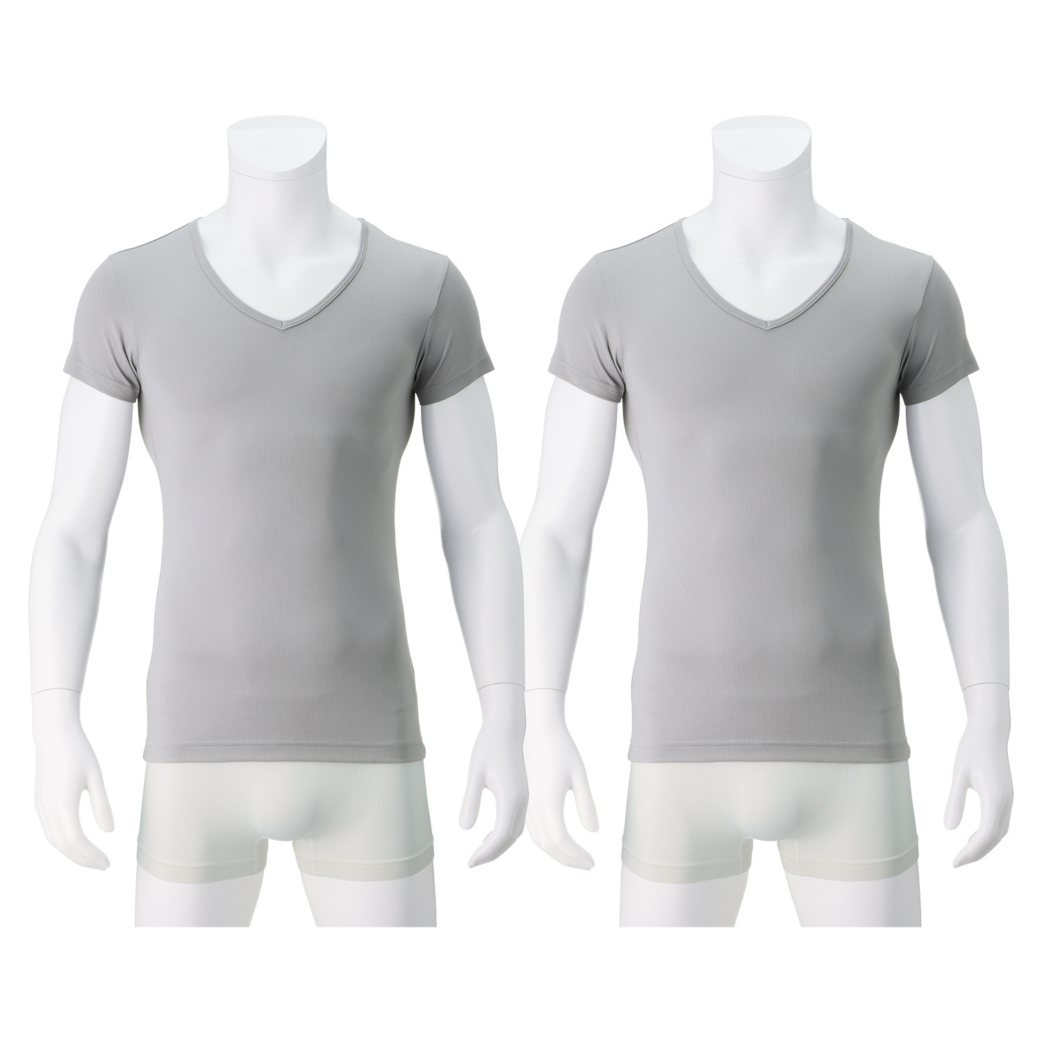 オトコの涼活 メッシュ Ｖネック半袖シャツ 同色２枚セット ＜メンズ＞