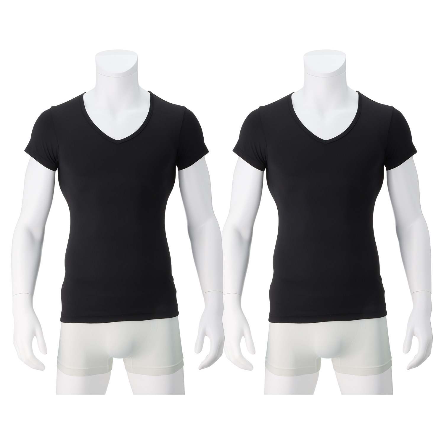 オトコの涼活 メッシュ Ｖネック半袖シャツ 同色２枚セット ＜メンズ＞