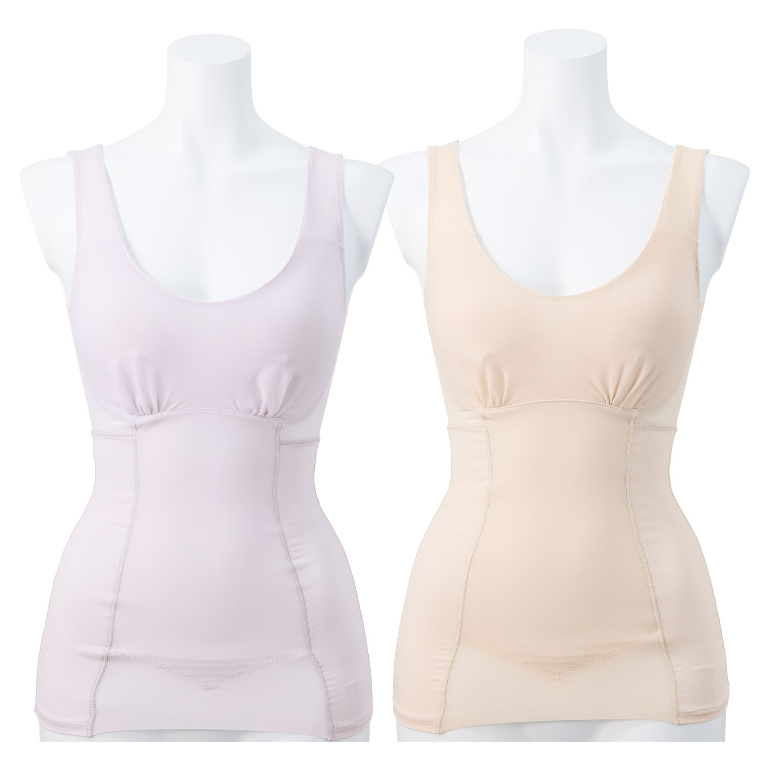 涼感ビューティー 接触冷感 お腹＆背中スッキリ ブラタンクトップ ２枚セット