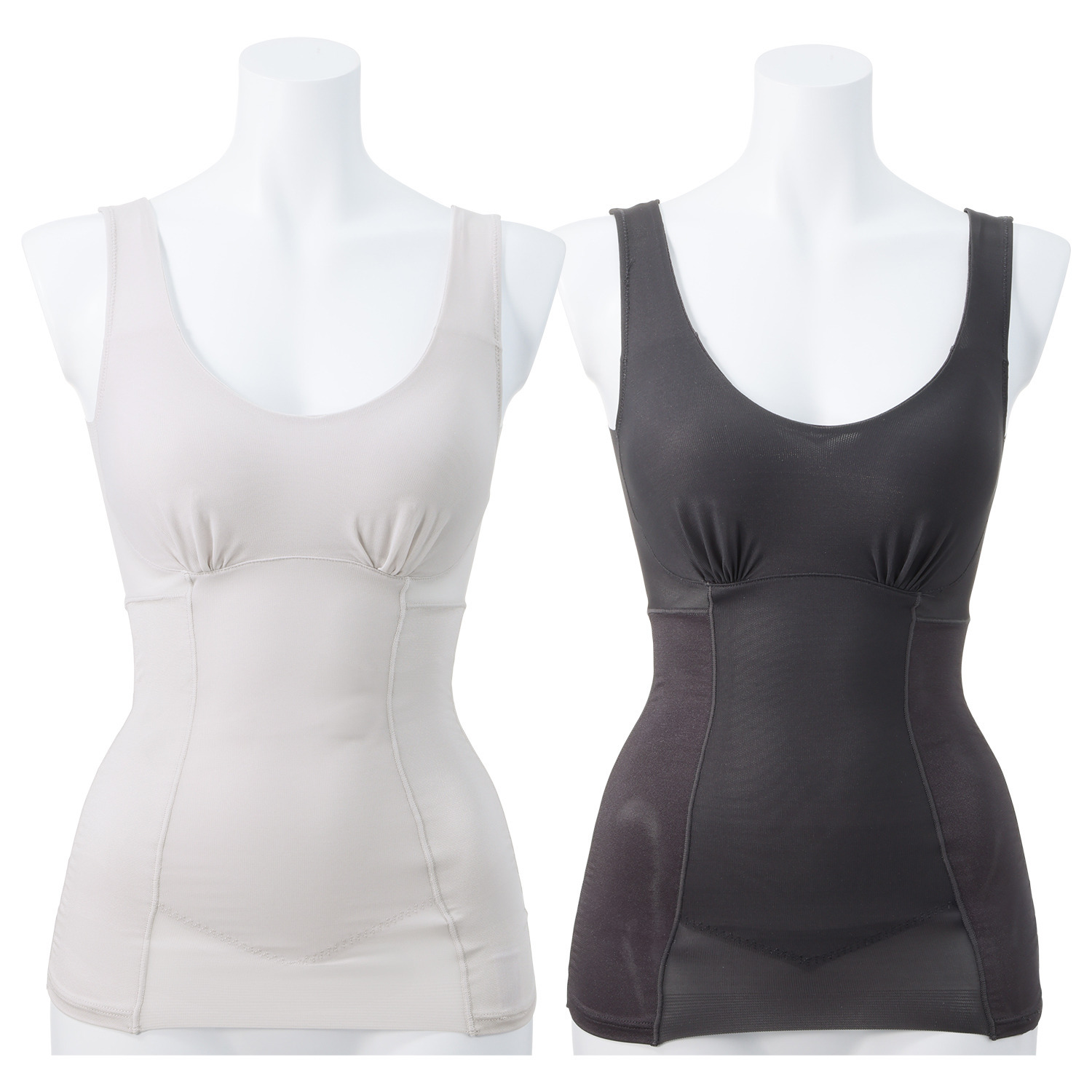 涼感ビューティー 接触冷感 お腹＆背中スッキリ ブラタンクトップ ２枚セット