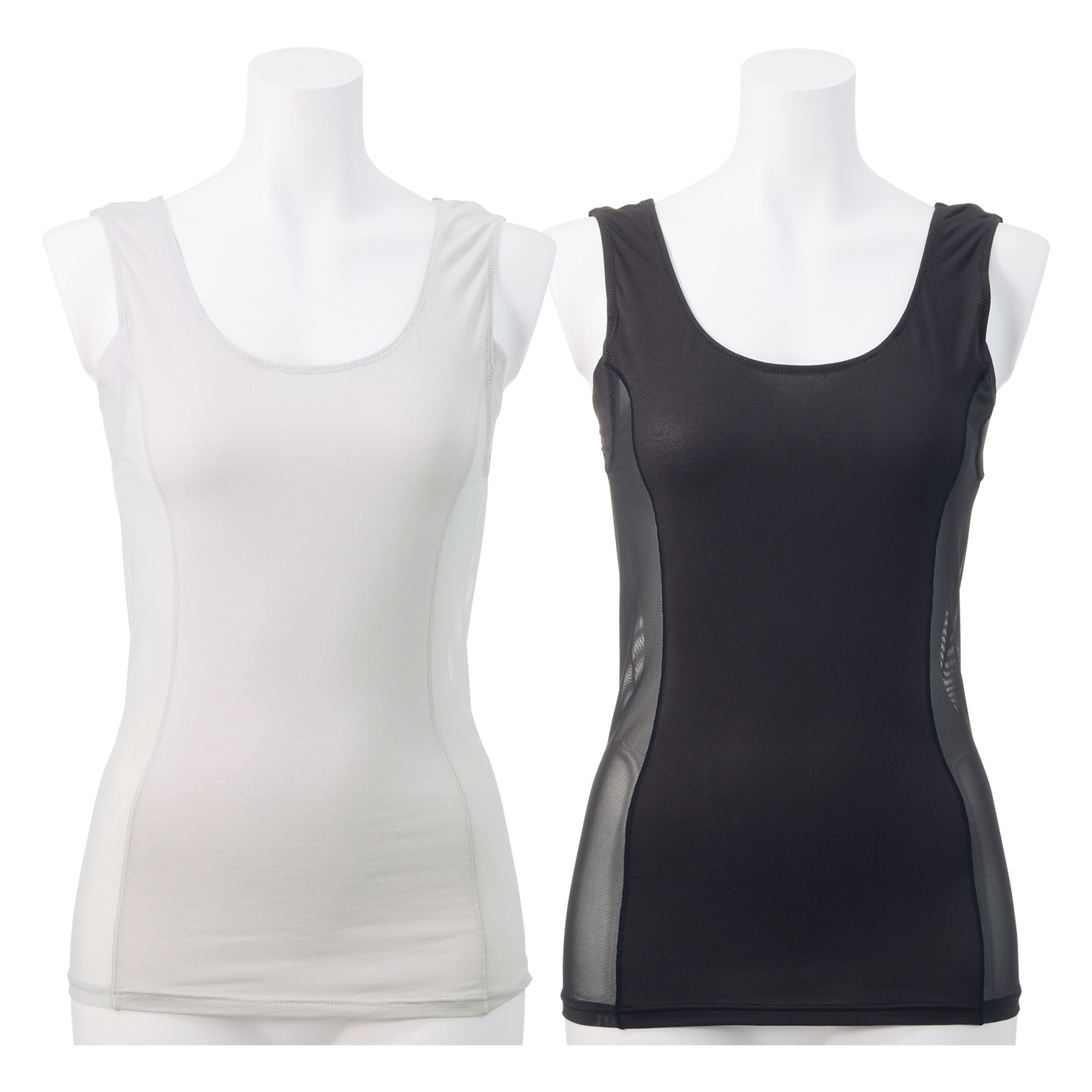 涼感ビューティー 接触冷感 汗取り付 脇メッシュタンクトップ ２枚セット