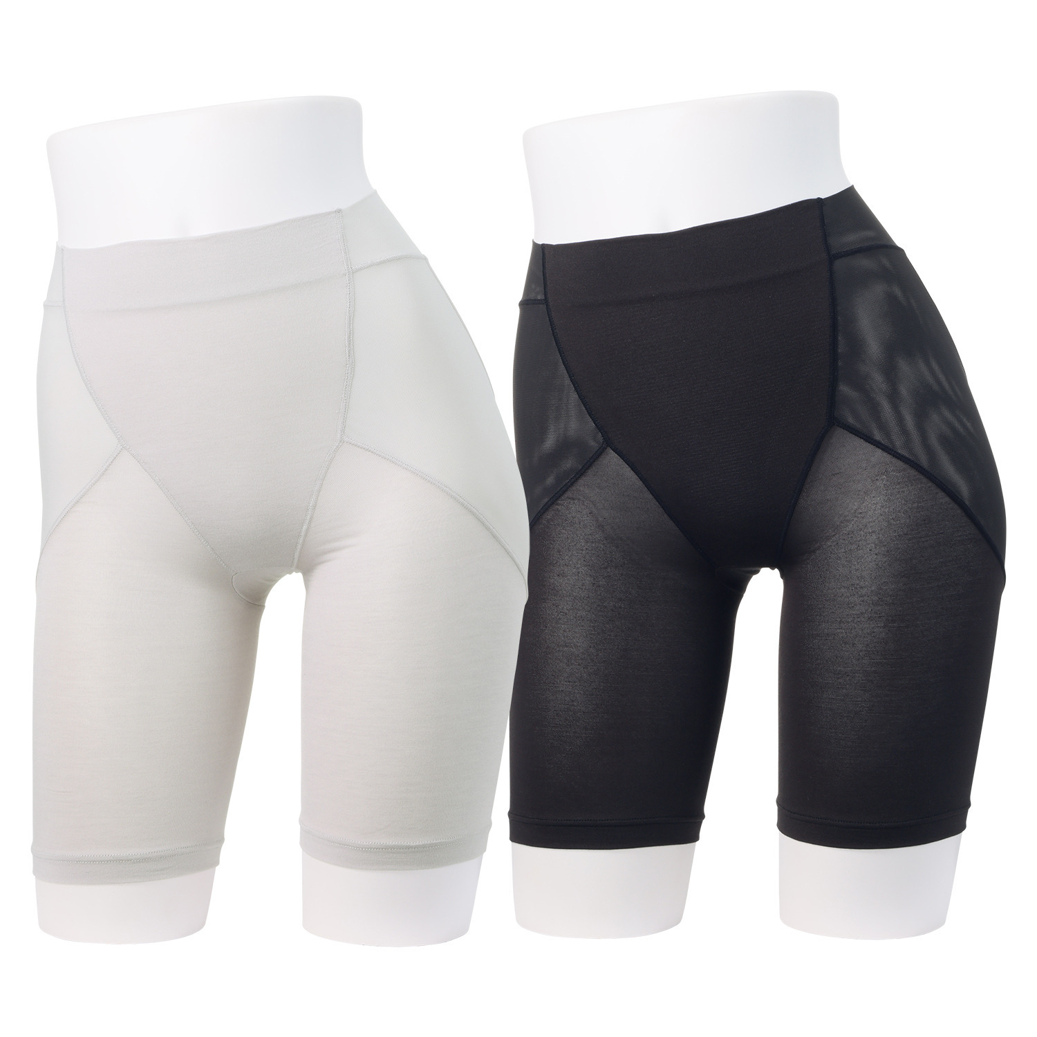 涼感ビューティー 接触冷感 お腹＆骨盤＆ヒップを サポート 五分丈ボトム２枚セット