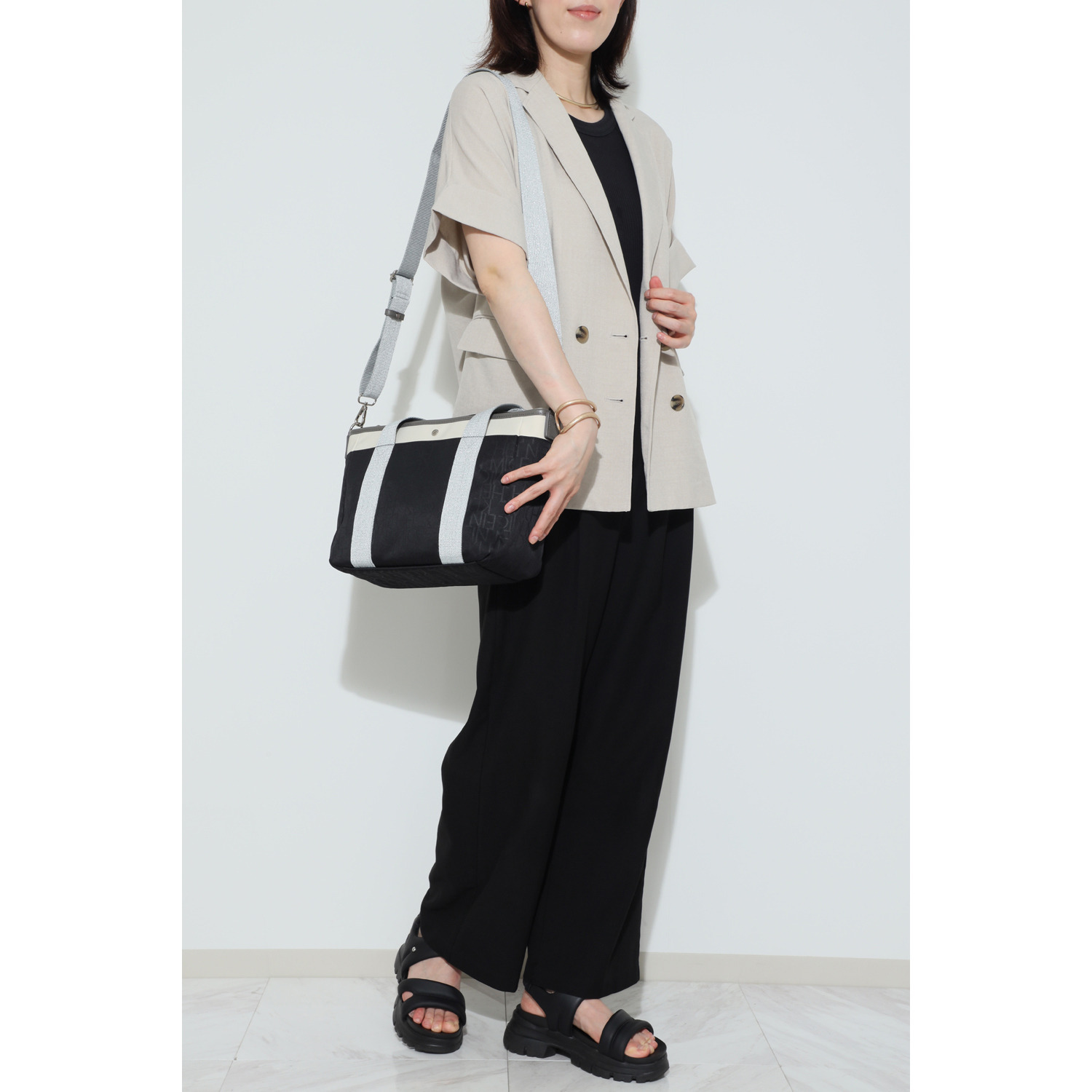 ミッシェル　クラン はっ水 ホットエンボス ２ウェイトートバッグ