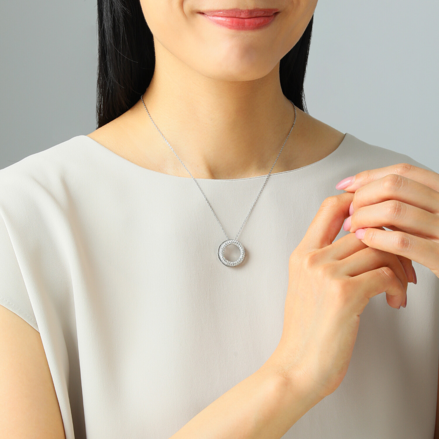 エービーステン ステンレス キラキラビジュウ リングデザイン ペンダント