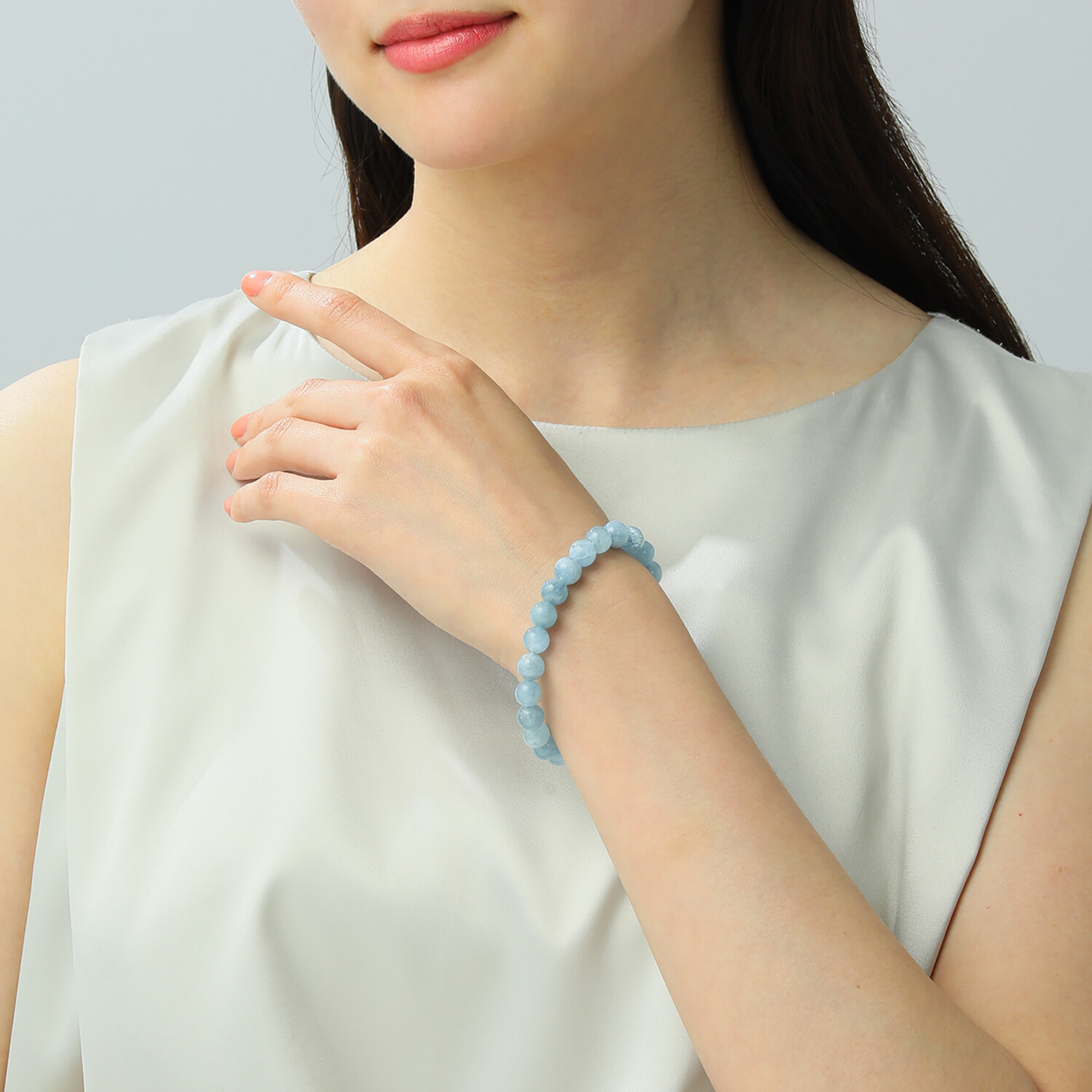 グランシフォレ アクアマリン イラスティック ブレスレット