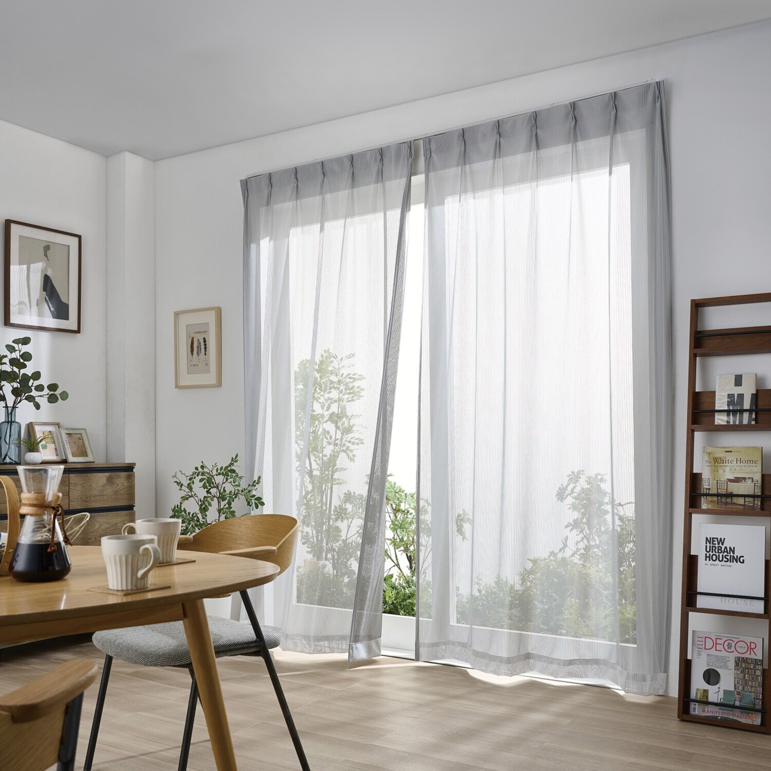 ＭＡＳＡ 光と風を取り入れながら 日射熱をカット♪ 冷房効率も助ける こだわりのレースカーテン ステンレース ＜１００×１７６ｃｍ＞