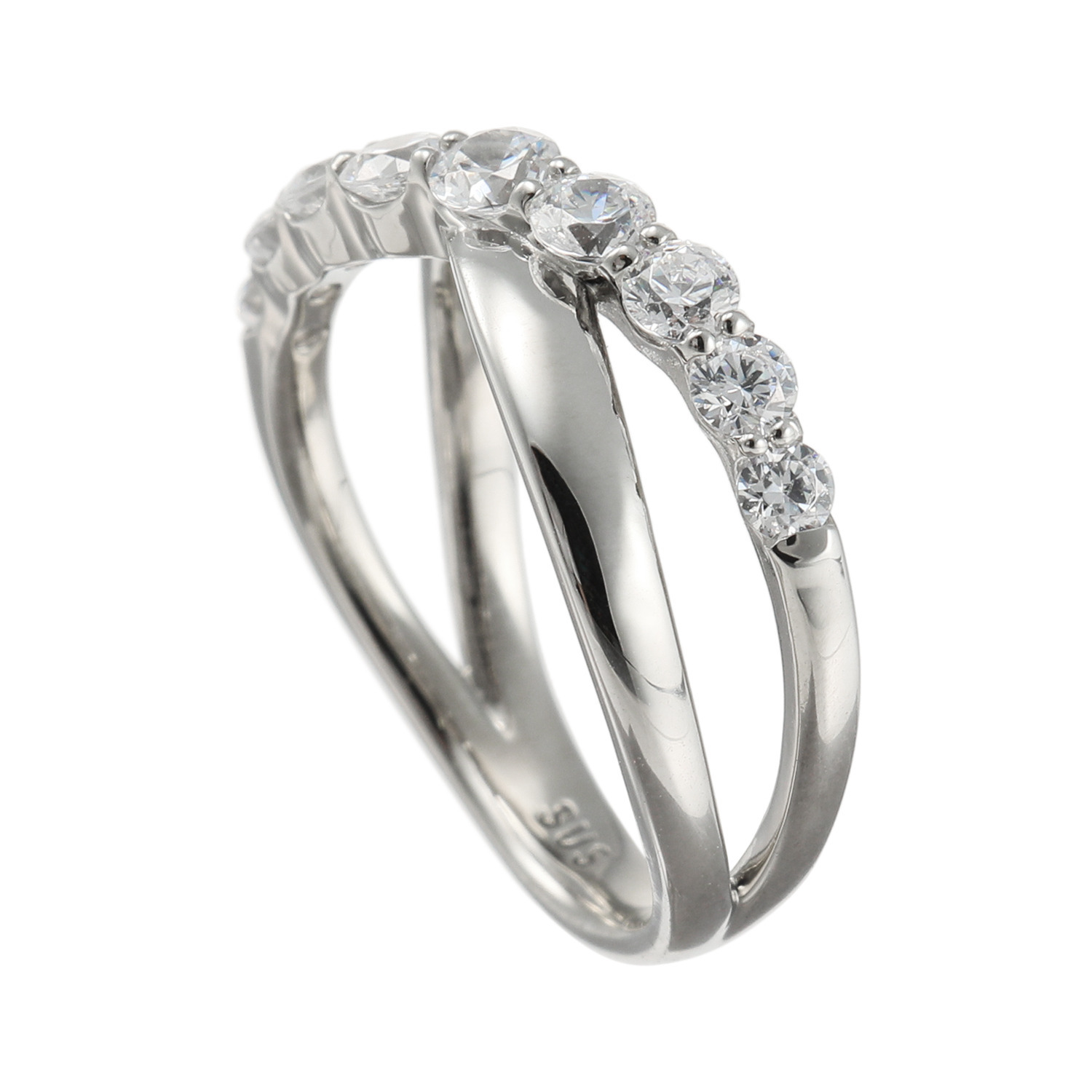 ステングレイス サージカルステンレス プレシオサ社製ＣＺ クロッシングデザイン リング