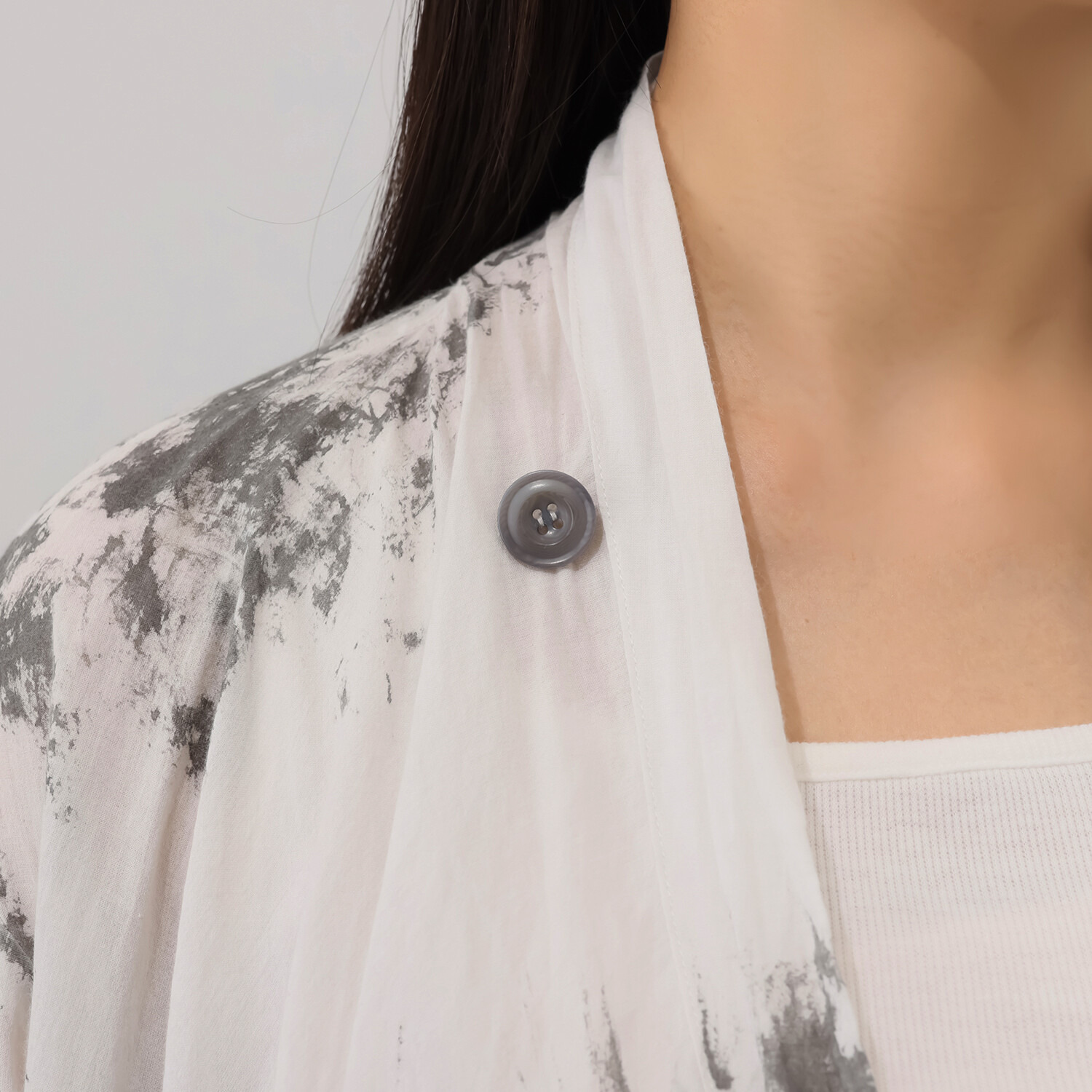 イロフシ 手染めの一点もの 芸術的な遊墨染め 遊墨コットン まといカーディガン