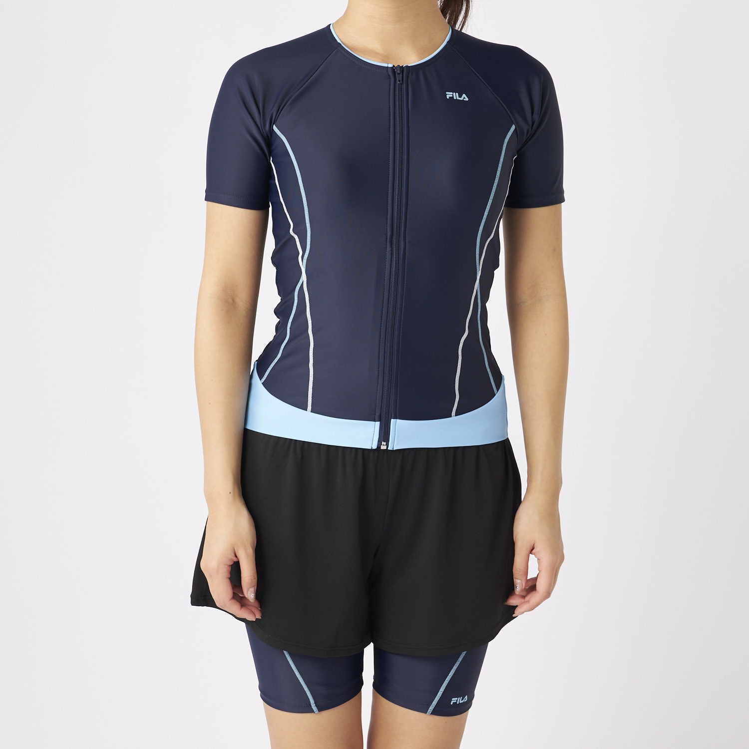 フィラ セパレーツ水着＆ キュロットパンツ＆ キャップ＆ゴーグルで 他と差がつく５点セット