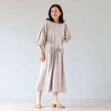 リサリサ ジョーゼット風 袖コンシャス デザインワンピース