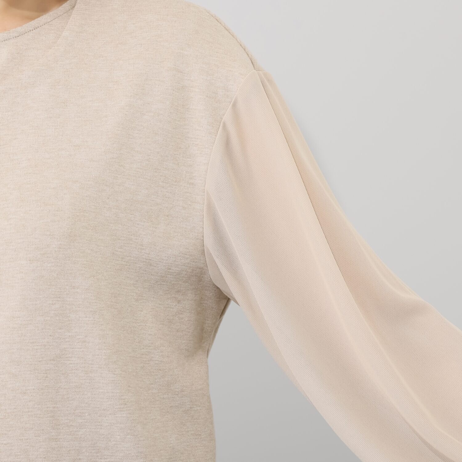 リサリサ ラメジャージー シアースリーブ切替 カーデブルゾン