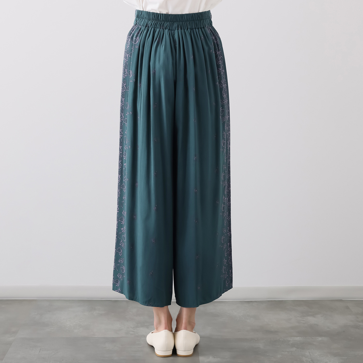 アリュメット 幾何柄 ラップワイドパンツ