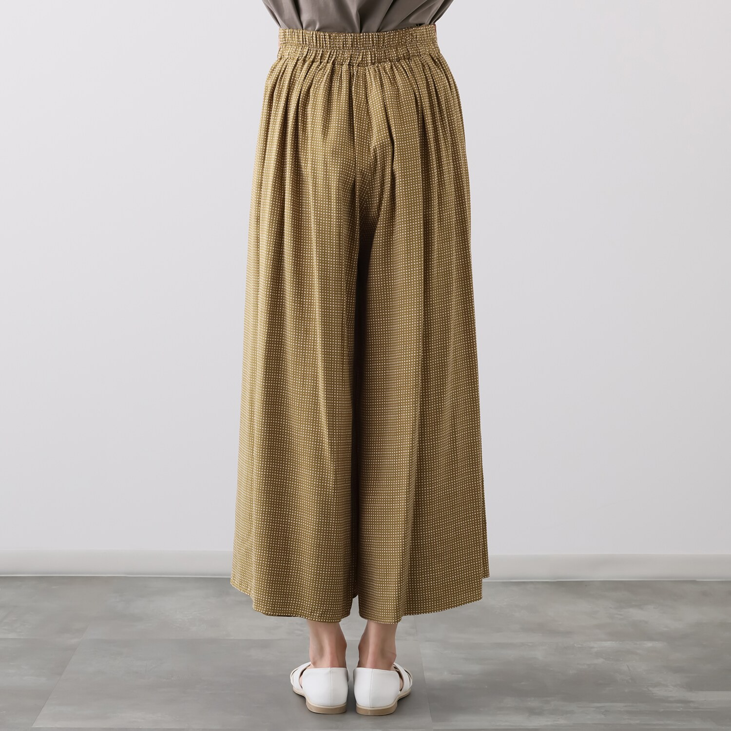 アリュメット 小紋ドット柄 ラップワイドパンツ