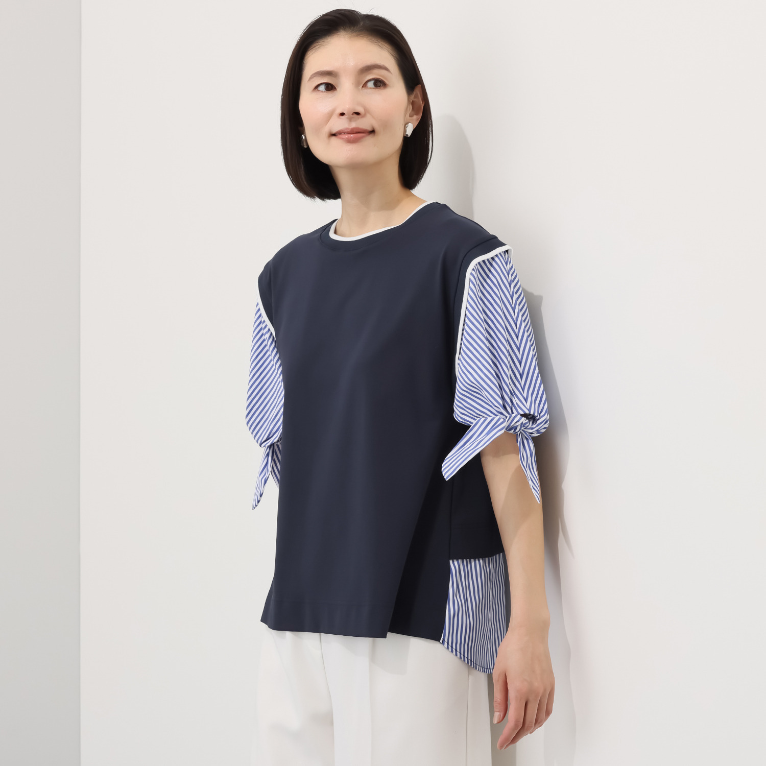 アリュメット 袖リボンプルオーバー