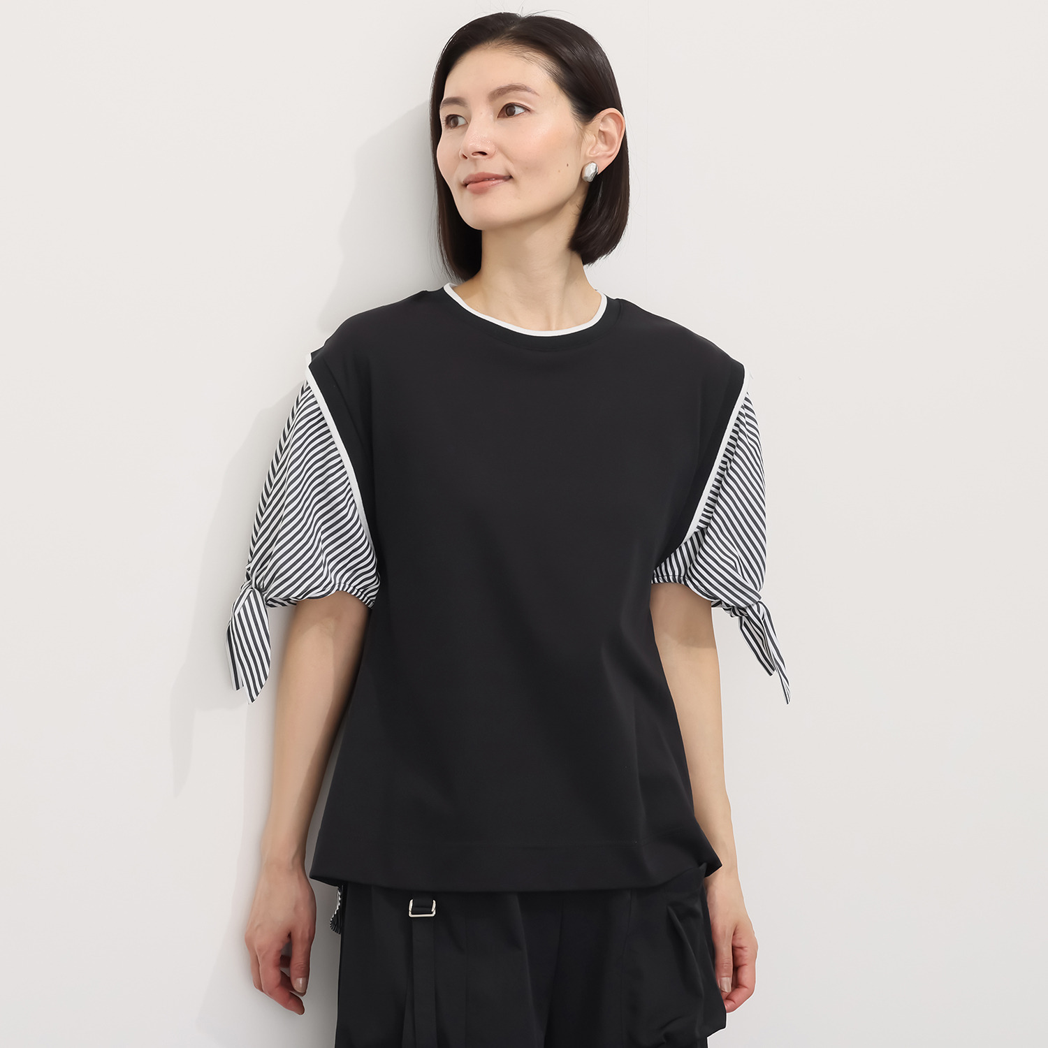 アリュメット 袖リボンプルオーバー